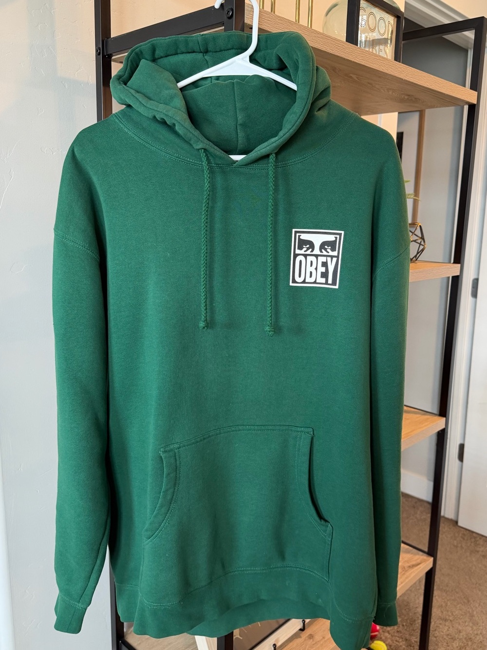 Obey Men's Forest Green Zip-Up Hoodie Style Pullover